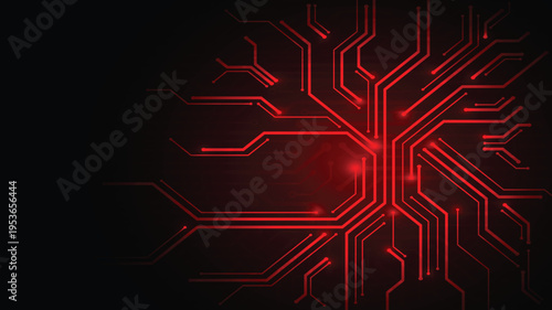 Abstract red circuit board background with technology design