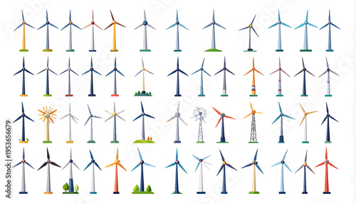 Wind Turbines Renewable Energy Generators.