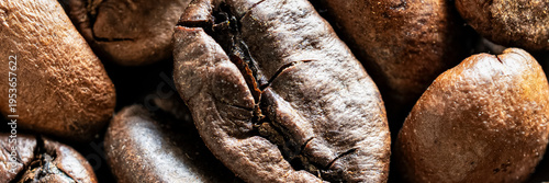 Coffee Beans Wide Banner Background for Website Header