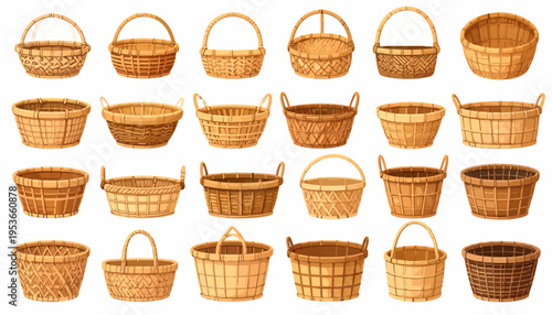 Collection of various wicker baskets.