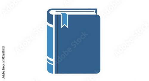 A blue book with white pages.
