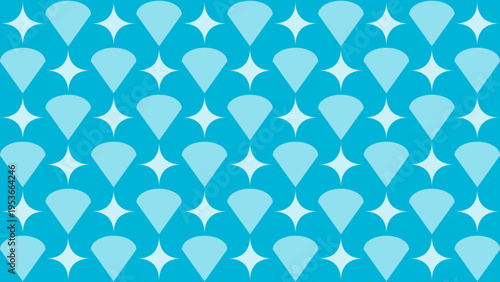 Blue Diamond and Star Repeat Pattern