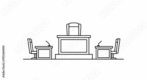 Simple office meeting room setup with table and chairs for business discussions and presentations