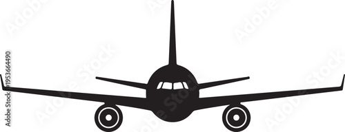 Black airplane icon vector