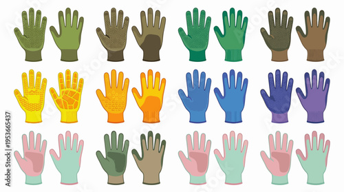 Colorful Rubber Gloves for Protection and Work.