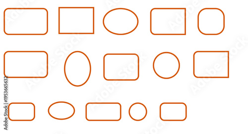 Abstract orange geometric shape collection