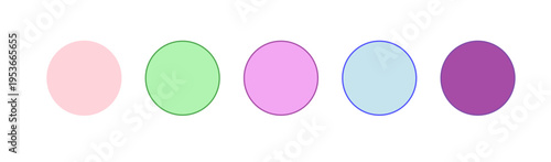 Abstract colorful circle variations row