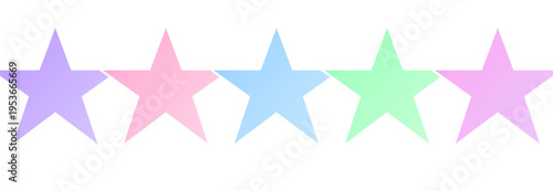 Gradient colorful star row design
