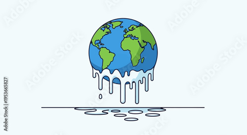 Earth Globe Melting Climate Change.
