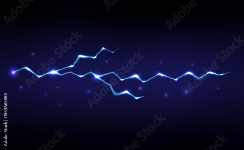 Electric lightning energy wave glowing blue abstract background