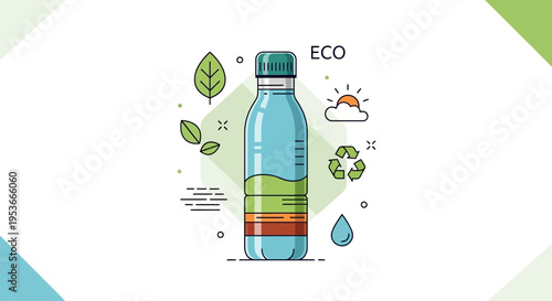 Quadro em tela Eco friendly water bottle design.