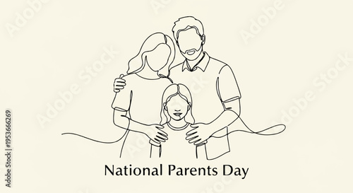 Family love on national parents day with a dog