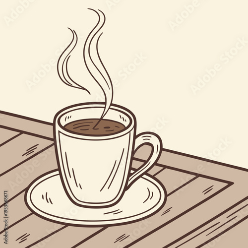 A cup of coffee on a saucer