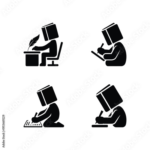 Evolution of writing from traditional to modern technology methods world book day, world book day 2026, book day ,book day vector, book day set icons, book day vector icons