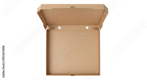 pizza box, open and isolated with white background, high resolution and maximum details