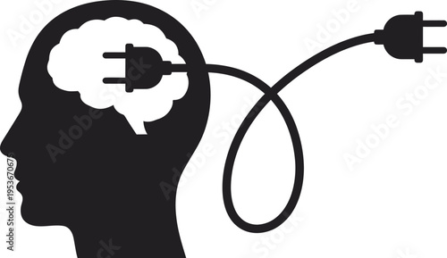 Power plug and socket with cable isolated on white background illustration