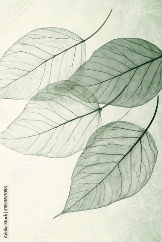 Elegant Textured Paper Background with Delicate Leaf Patterns for Decorative Printing Designs