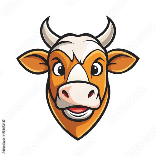Mascot logo of cow vector design