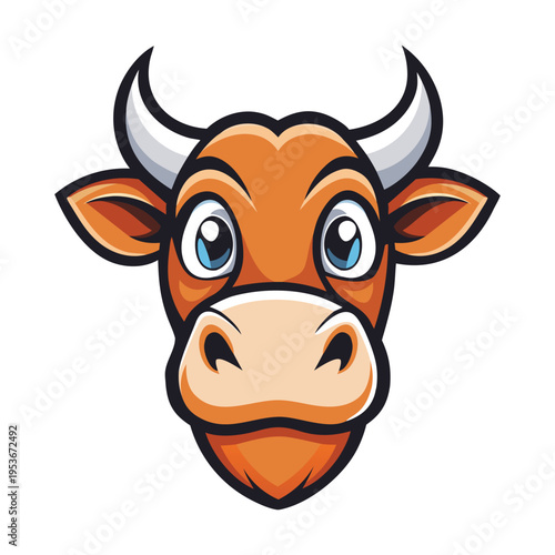 Mascot logo of cow  vector art