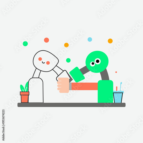 Collaborative Robot and Human Technician Assembling Electronics