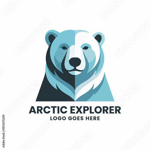 This striking logo artfully depicts a polar bear's face in a modern style, appealing for adventure brands, wildlife organizations, or eco-conscious entities dedicated to conservation efforts.