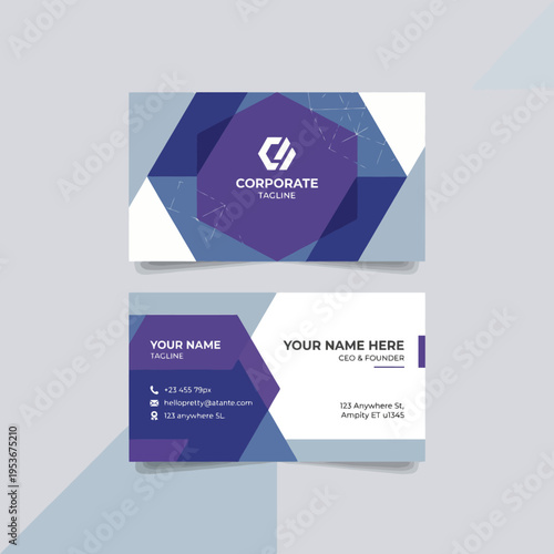 This image features a stylish and geometric business card concept design, ideal for corporate branding, reflecting professionalism and modern artistry in its layout.