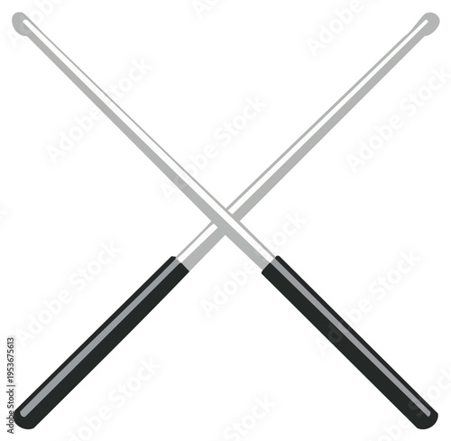 Crossed drumsticks illustration for music and rhythm