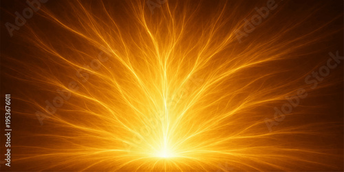 A vibrant illustration of a powerful solar burst features a hot orange flame and red energy glow from a sun explosion, creating a bright textured wallpaper of burning star light in space