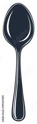 Elegant spoon, simple dining utensil, tableware element, food serving tool
