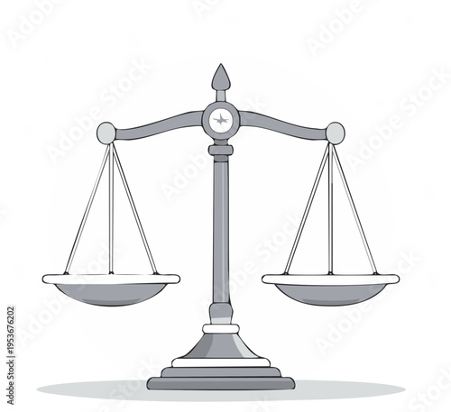 Classic Balance Scale Illustration Symbolizing Justice and Equilibrium