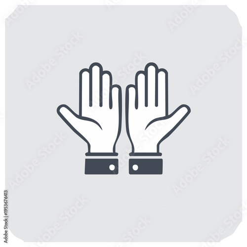 Hands Reaching Upward Icon Vector Illustration Hands Asking for Support, Dua