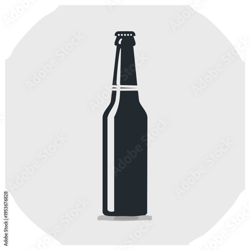 Minimalist Beer Bottle Illustration. A stylish and simple image of alcohol bottle ready for use in logo, print or web design.