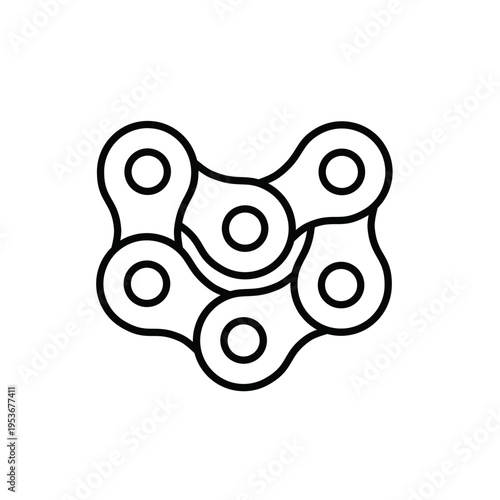 Bicycle Chain Icon in Outline Style. Vector Illustration for Cycling, Technology, and Mechanical Concepts.