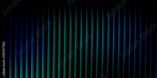 Futuristic neon texture with vibrant shades of blue green gradients and bright smooth fluted vertical lines. Bold dynamic design blending smooth tones and radiant colors for modern visual art project