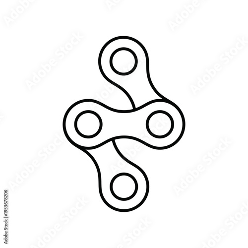 Bicycle Chain Link Icon Vector Illustration. Simple Line Art Design of Bike Mechanism Component.