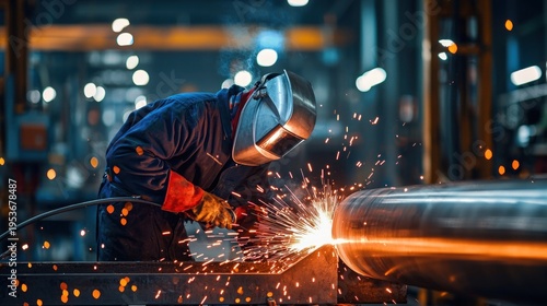 Industrial metal pipe welding