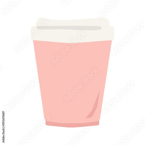 紙カップのコーヒー（ピンク）　イラスト