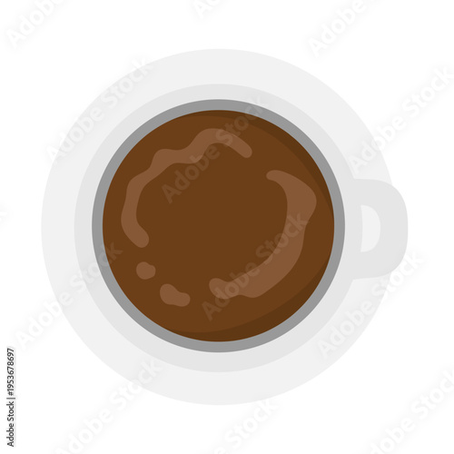 ホットカフェラテ　俯瞰　イラスト