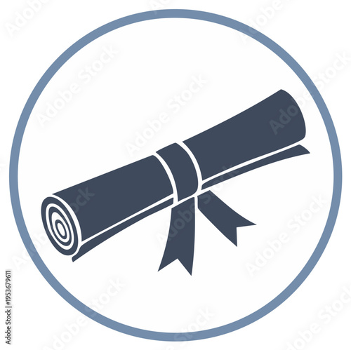 Ceremony Graduation Scroll With Ribbon Icon
