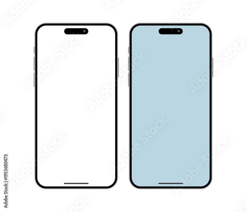 スマートフォンモックアップ2台セット（シンプルなUIデザイン用テンプレート）