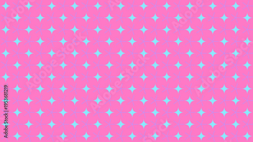 Seamless Pattern of Stars on Pink Background
