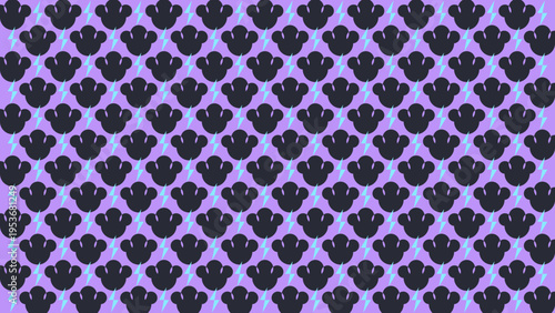 Seamless Pattern of Black Paw Prints on Lilac Background