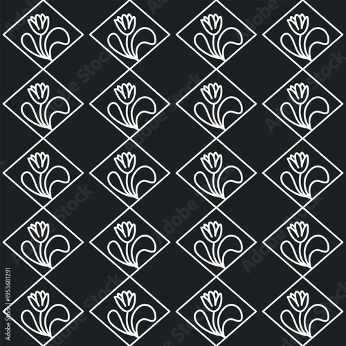 Seamless decorative elegant pattern with tulips. Print for textile, wallpaper, covers, surface. Retro stylization. For fashion fabric.
