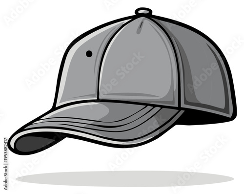 Stylish gray baseball cap with a curved brim and adjustable strap closure providing sun protection headwear