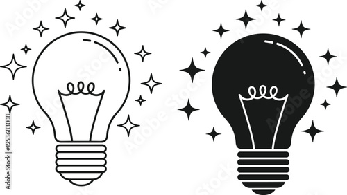 Set of laurel wreath with star icons in silhouette and outline styles representing award, victory, quality excellence, and prestigious achievement.