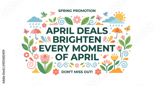 Spring Promotion Banner April Deals for Bright Moments