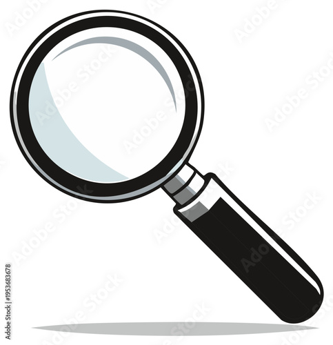Magnifying glass illustration vector design, search and analysis concept