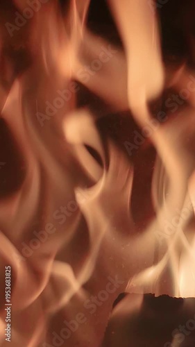 Wallpaper Mural 4K Close Up of Fire Flames, Abstract Orange and Yellow Blaze, Intense Heat Texture, Glowing Embers, Dynamic Macro Vertical Footage Torontodigital.ca