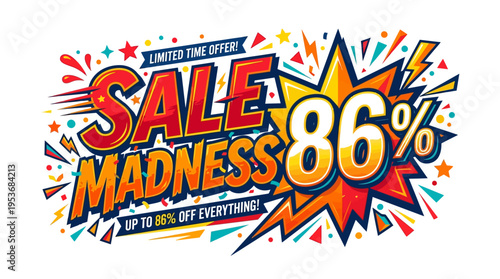 Sale Madness Banner with 86% Off