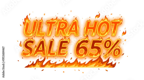 Fiery Ultra Hot Sale Banner Design with 65% Discount